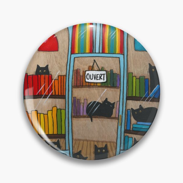 Item preview, Bouquins et Felins Cat Bookstore designed and sold by KilkennyCat Art.