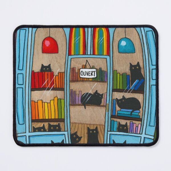 Item preview, Bouquins et Felins Cat Bookstore designed and sold by KilkennyCat Art.