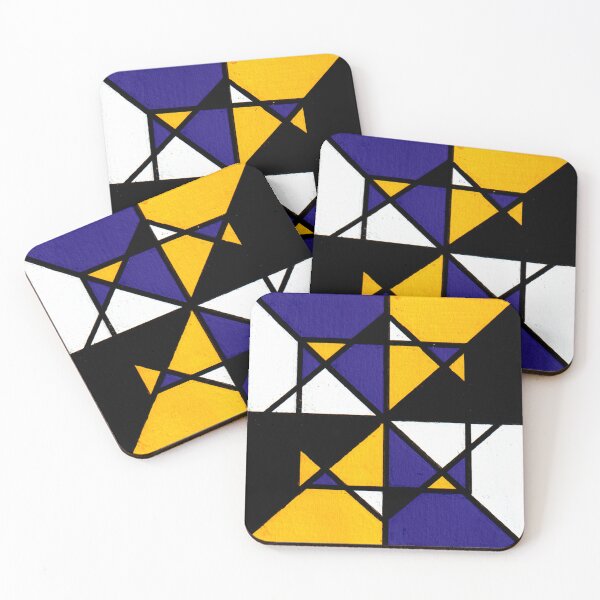 Item preview, Purple Yellow Black White Geometric Abstract Acrylic Painting designed and sold by abstractartalex.