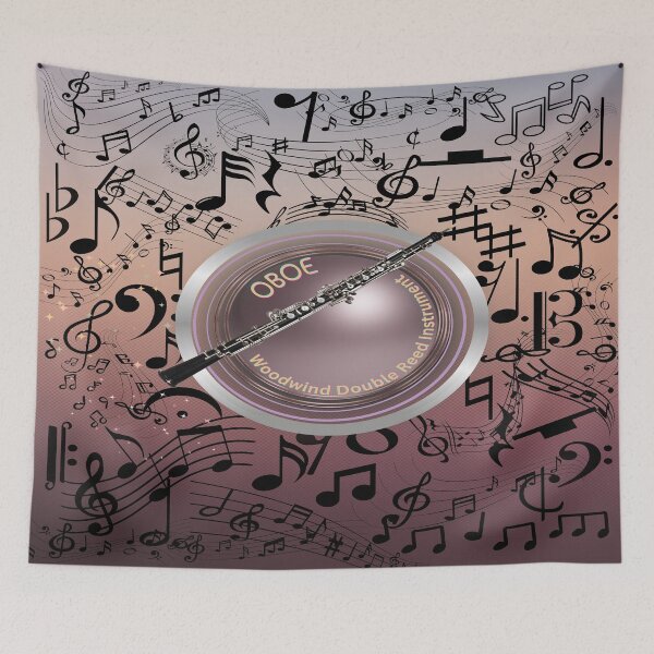 Item preview, OBOE Music Everywhere Original Graphic Artwork designed and sold by BrightrDayMusicArt.