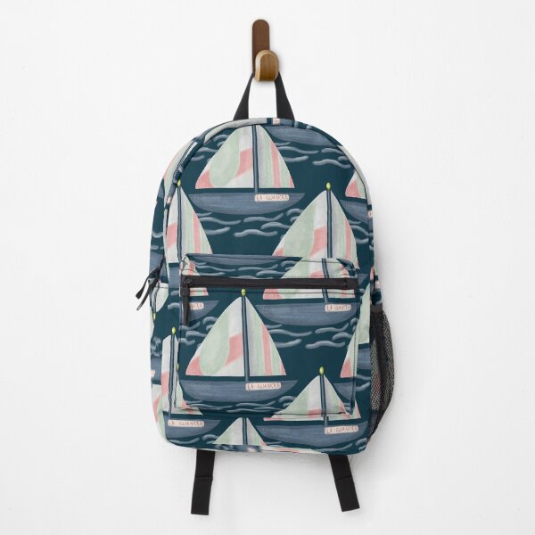 Item preview, Painterly Boat sailing on the deep blue ocean designed and sold by JasmineGDesigns.