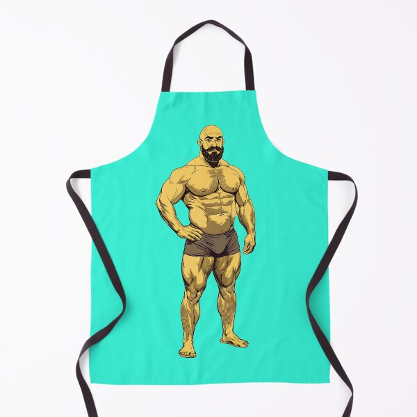 Item preview, Bara Bear - Muscle Daddy Shirtless Bearded Bald Man designed and sold by bearslover.