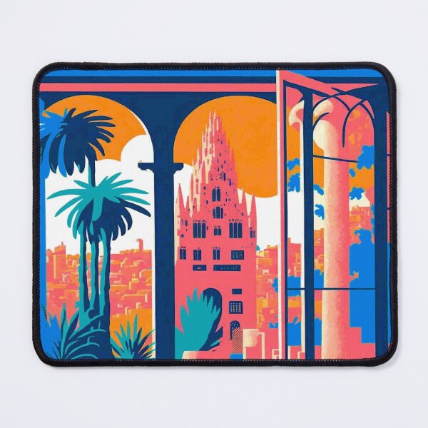 Item preview, Barcelona Spain Gaudi Church Abstract Colorful Travel and Tourism Advertising Print designed and sold by posterbobs.