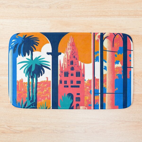 Item preview, Barcelona Spain Gaudi Church Abstract Colorful Travel and Tourism Advertising Print designed and sold by posterbobs.