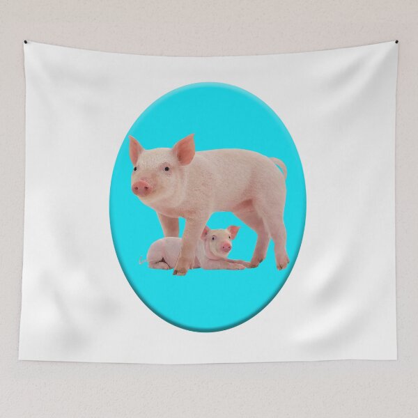 Item preview, Two little pigs on blue designed and sold by TerenceLacey.