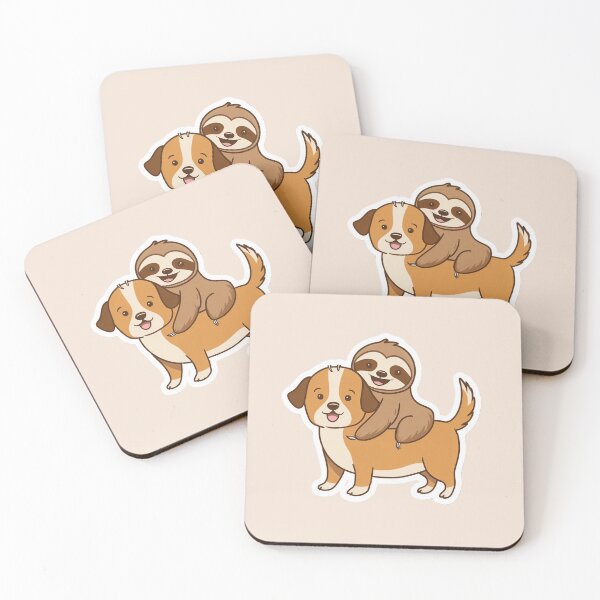 Item preview, Cute Sloth and Dog Friends Hug Pet Lover designed and sold by Laugh-Lines.