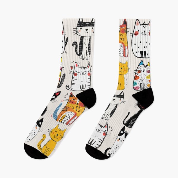 Item preview, Cute Cats Pattern Sketch Art - Gift For Cat Lovers Gift designed and sold by InkyGenies.