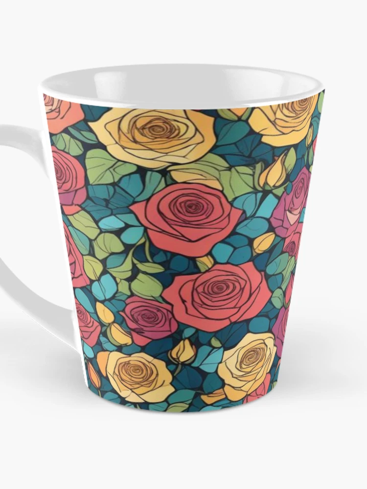 Thumbnail 3 of 4, Coffee Mug, Abstract Colorful Roses Pattern designed and sold by calibrit.