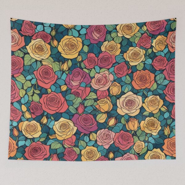 Item preview, Abstract Colorful Roses Pattern designed and sold by calibrit.