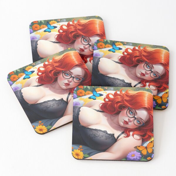 Item preview, Butterfly Whispers: Vivacious Redhead Woman in Floral Serenity designed and sold by Very Peculiar.