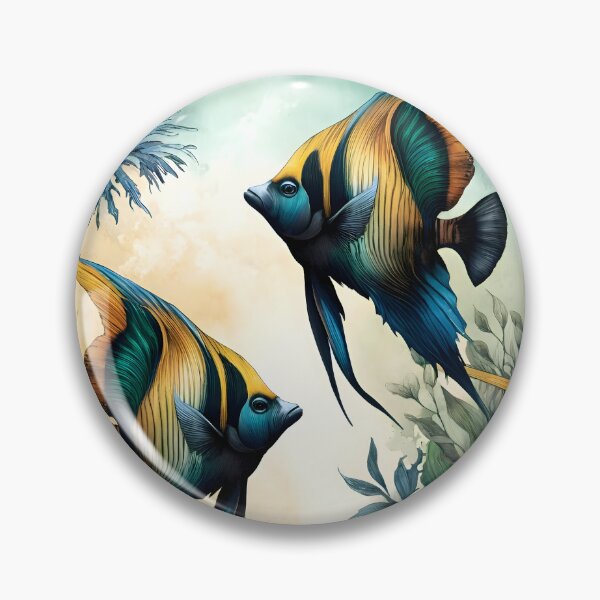 Item preview, Pattern with angelfish for aquarium lovers designed and sold by FinFriends.