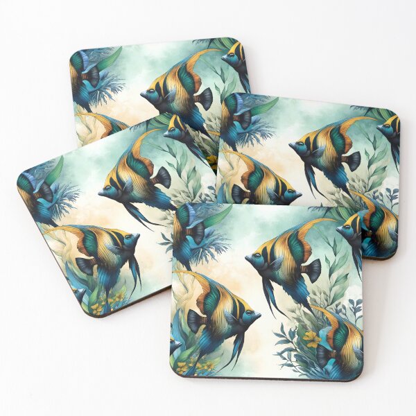 Item preview, Pattern with angelfish for aquarium lovers designed and sold by FinFriends.
