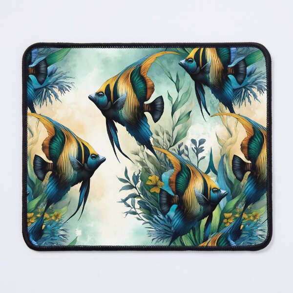 Item preview, Pattern with angelfish for aquarium lovers designed and sold by FinFriends.