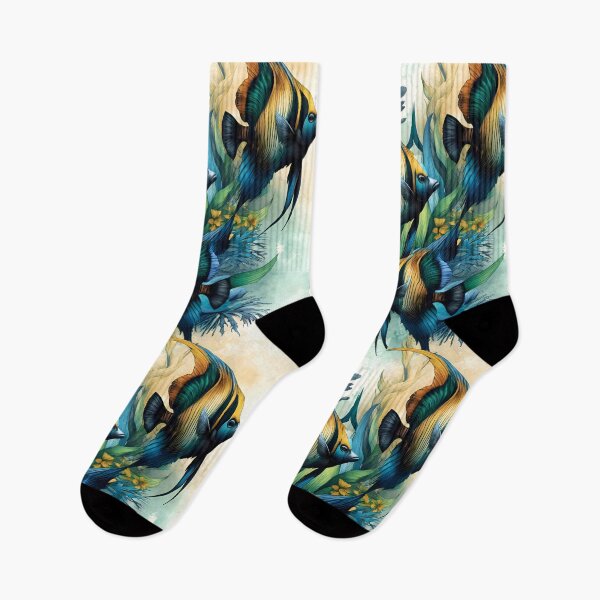 Item preview, Pattern with angelfish for aquarium lovers designed and sold by FinFriends.