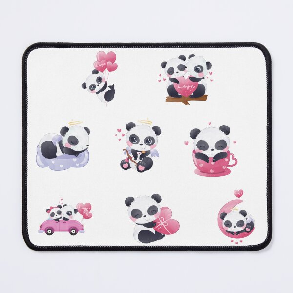 Item preview, cute panda love 8 pieces set designed and sold by EmeraldeaArt.