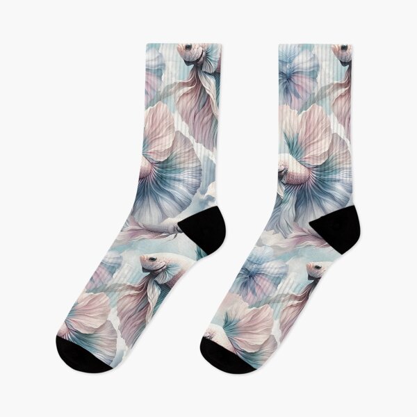 Item preview, Pastel Betta Serenity - Delicate Watercolor Pattern designed and sold by FinFriends.