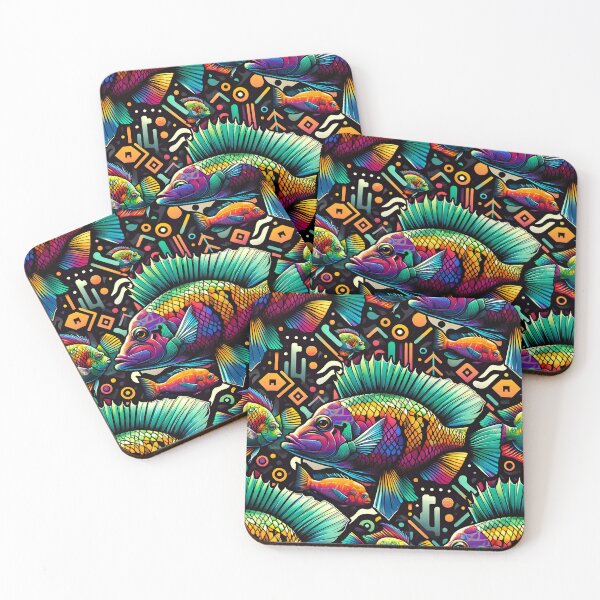 Item preview, Vibrant Malawi Cichlid Symphony - Seamless Aquatic Pattern designed and sold by FinFriends.