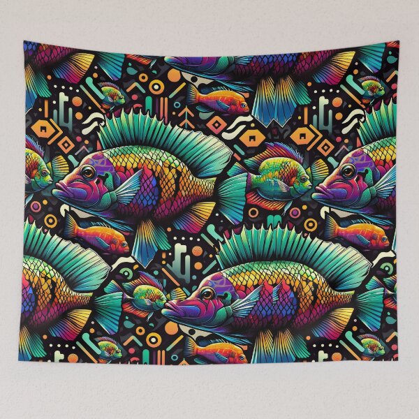 Item preview, Vibrant Malawi Cichlid Symphony - Seamless Aquatic Pattern designed and sold by FinFriends.