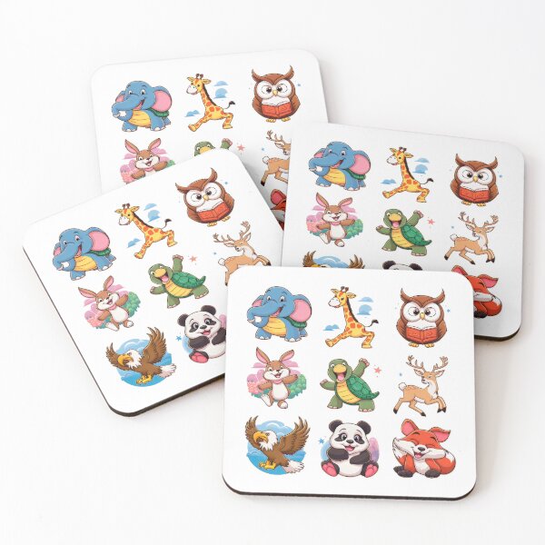 Item preview, ten-style cartoon animal stickers designed and sold by Firas Aljazzar.