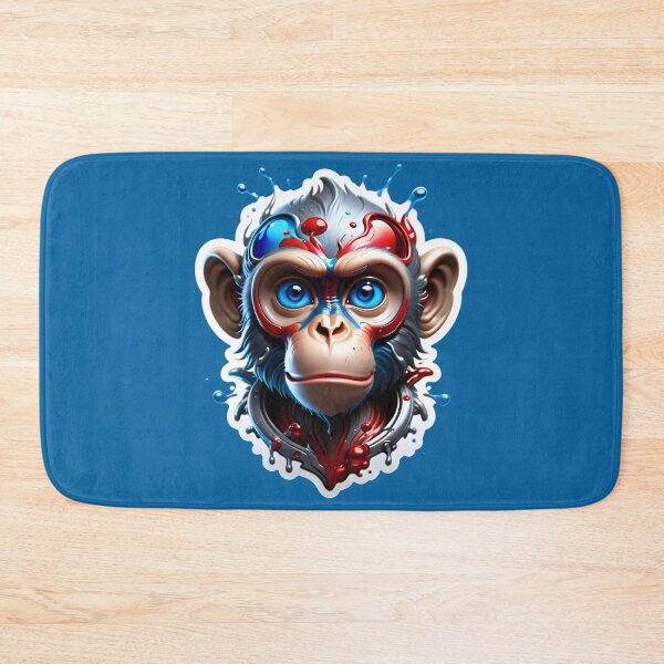 Item preview, Cool Red Blue Monkey Animal Portrait designed and sold by TheArtOfPat.