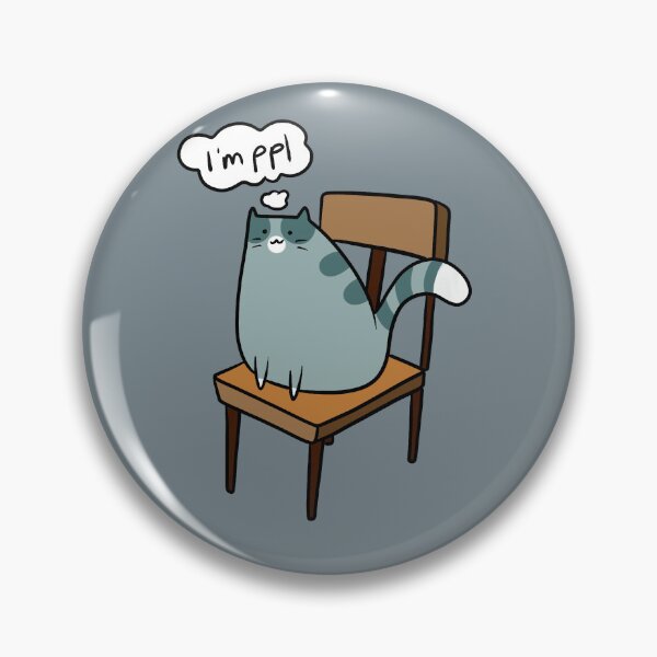 Item preview, Gray Cat Sitting in a Chair Thinking "I'm ppl" designed and sold by SaradaBoru.