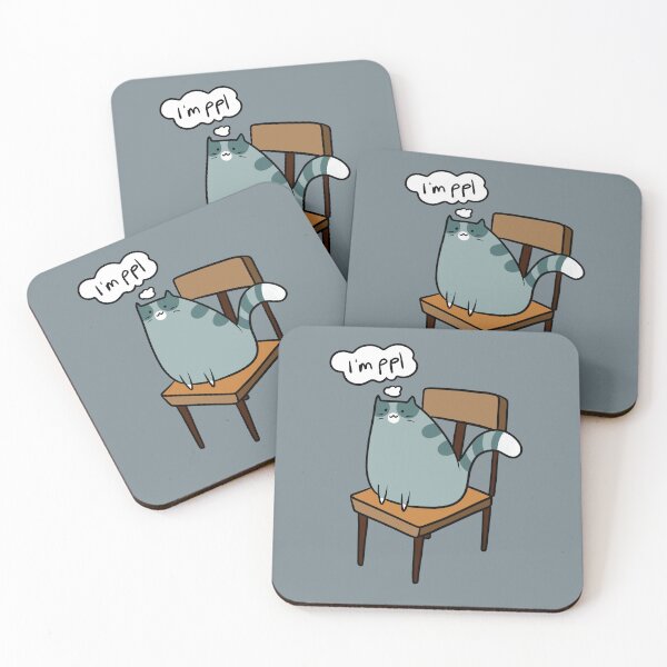 Item preview, Gray Cat Sitting in a Chair Thinking "I'm ppl" designed and sold by SaradaBoru.