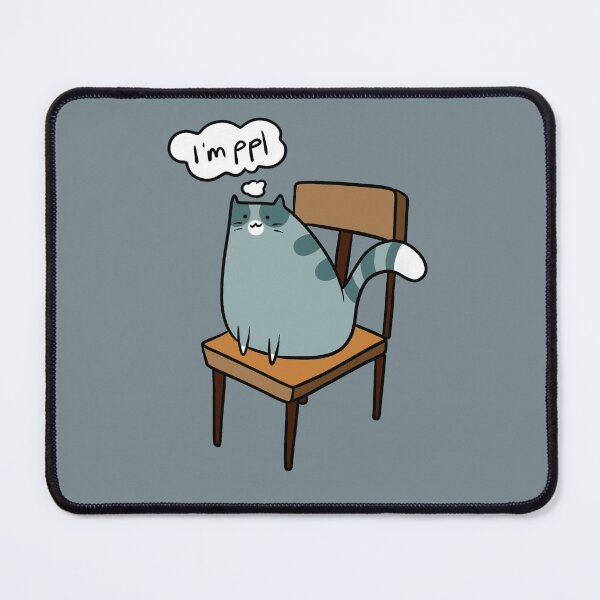 Item preview, Gray Cat Sitting in a Chair Thinking "I'm ppl" designed and sold by SaradaBoru.