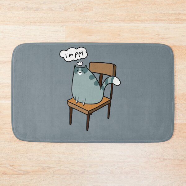 Item preview, Gray Cat Sitting in a Chair Thinking "I'm ppl" designed and sold by SaradaBoru.
