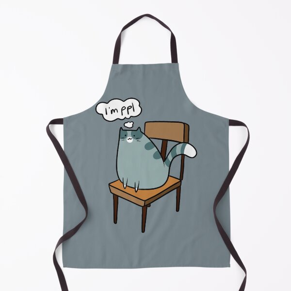 Item preview, Gray Cat Sitting in a Chair Thinking "I'm ppl" designed and sold by SaradaBoru.