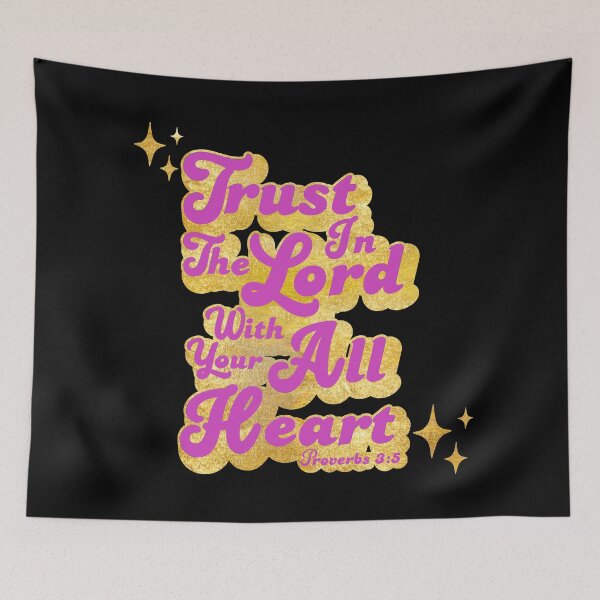 Item preview, Proverbs 3:5 | Bible Verse Quote | Christian | Trust The Lord with All Your Heart | Gold & Pink  designed and sold by christiangoods.