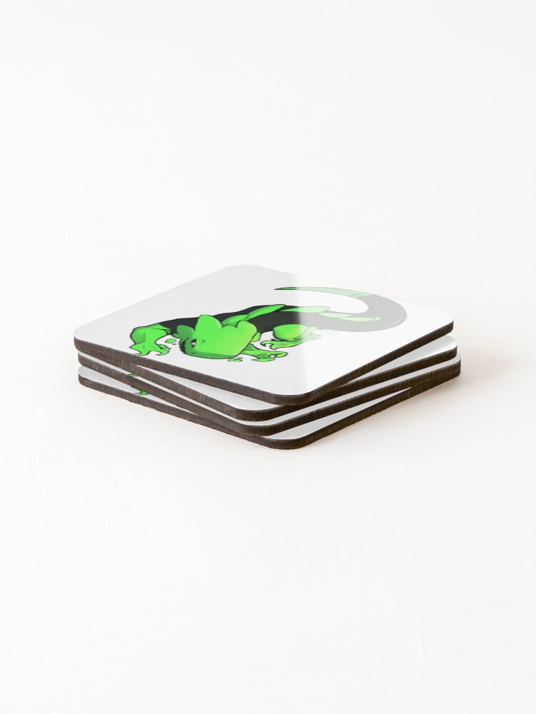 Thumbnail 4 of 5, Coasters (Set of 4), rainworld green lizard designed and sold by RottenChunks.