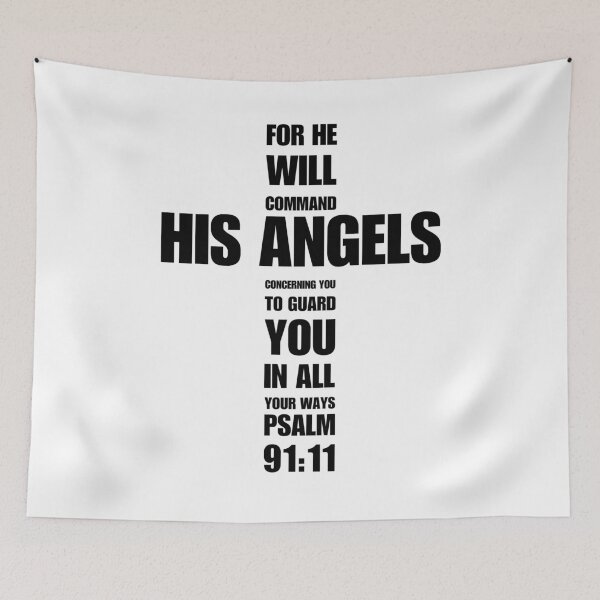 Item preview, Psalm 91 | Bible Verse | Christian Cross | For He Will Command His Angels To Guard You In All Your Ways designed and sold by christiangoods.