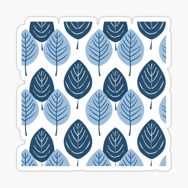 Item preview, Minimalist Blue and Grey Tree Leaves Print Pattern designed and sold by HollywoodInked.