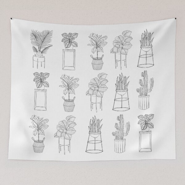 Item preview, Houseplants Pattern designed and sold by nurulanati.