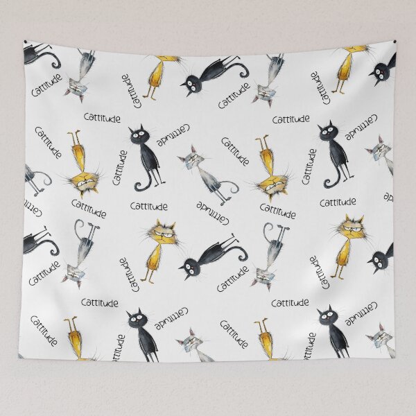 Item preview, Tossed Cats with Cattitude! designed and sold by quiltsncatitude.