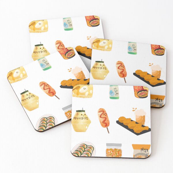 Item preview, Kdrama Kpop Korean Food Sticker Sheet 4 designed and sold by socialarmour.