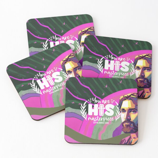 Item preview, Bible verses about strength - Ephesians 2:10 - Pink Radiant Sunset Abstract Mountain designed and sold by SpartanDStore.