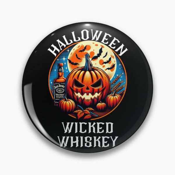 Item preview, Halloween Wicked Whiskey Pop Art Retro Pumpkin, Whiskey, Full moon, Bats designed and sold by Wolvescreate.