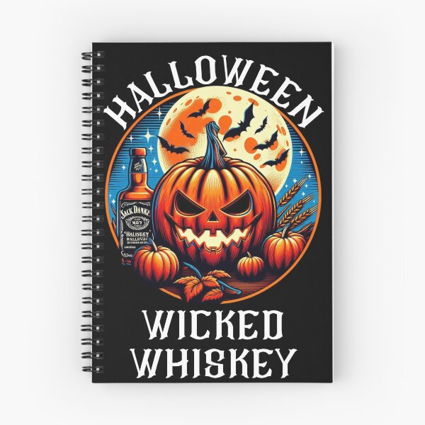 Item preview, Halloween Wicked Whiskey Pop Art Retro Pumpkin, Whiskey, Full moon, Bats designed and sold by Wolvescreate.