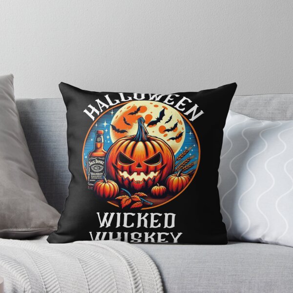 Item preview, Halloween Wicked Whiskey Pop Art Retro Pumpkin, Whiskey, Full moon, Bats designed and sold by Wolvescreate.