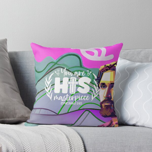Item preview, Bible verses about strength - Ephesians 2:10 - Preppy Pink Sunset Abstract Mountain designed and sold by SpartanDStore.