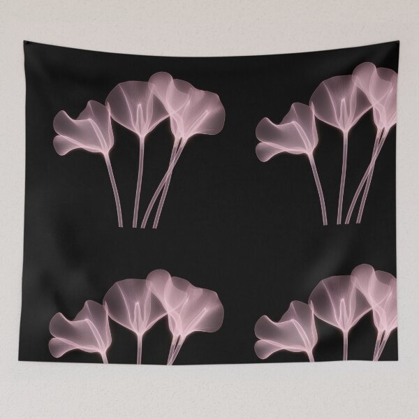 Item preview, Transparent pink flowers on black. Beautiful. Modern art work. designed and sold by terrysmith56.
