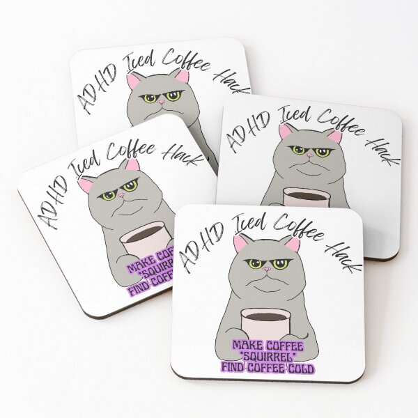 Item preview, ADHD Iced Coffee Cat designed and sold by Kristi Brooks.