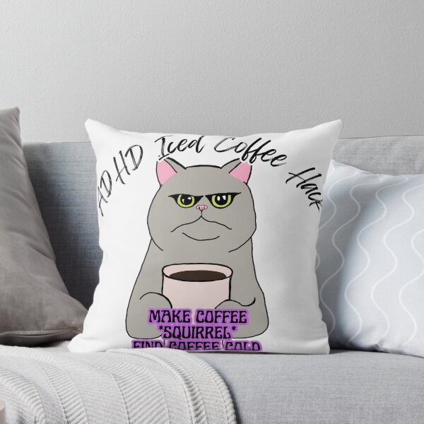 Item preview, ADHD Iced Coffee Cat designed and sold by Kristi Brooks.