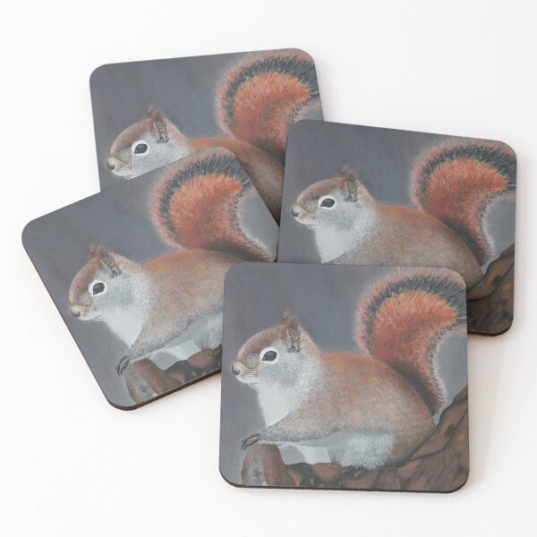Item preview, Red squirrel acrylic realism painting on canvas designed and sold by NCArkseyArt.