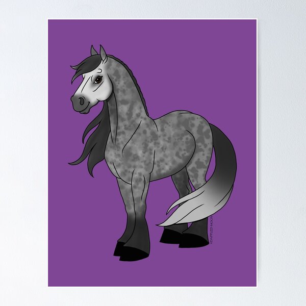 Item preview, Cartoon Dapple Gray Horse designed and sold by DappledMoon.
