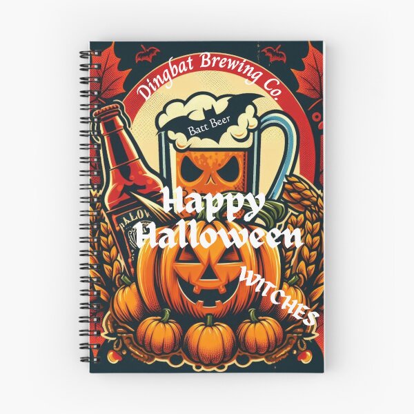 Item preview, Happy Halloween Dingbat Brewing Co. Bat Beer Pumpkin Ale Retro Design designed and sold by Wolvescreate.