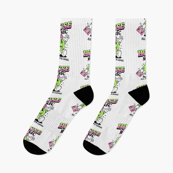 Item preview, HOUSE MUSIC  - Retro Mascot All Life Long (black/lime/pink)  designed and sold by Discothreadz.