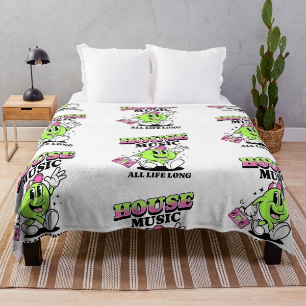 Item preview, HOUSE MUSIC - Retro Mascot All Life Long (black/lime/pink) designed and sold by Discothreadz.
