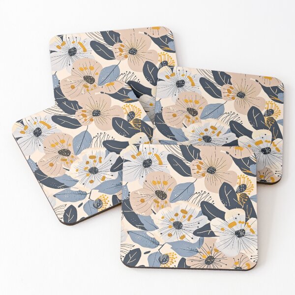 Item preview, Neutral Abstract Floral Print Pattern designed and sold by HollywoodInked.